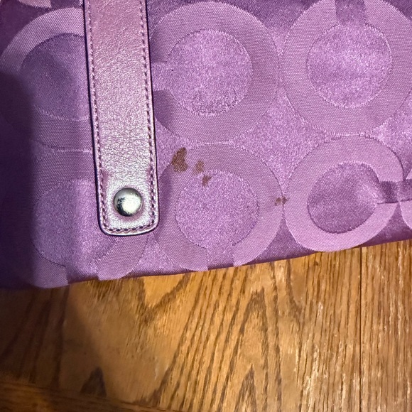 Coach Madison Sabrina Satchel Handbag in Purple Op Art *Flawed* - Picture 15 of 15